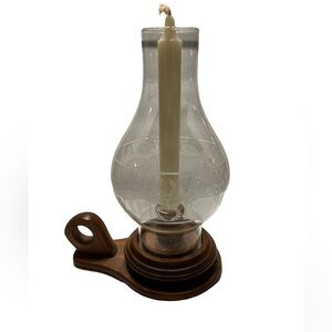 Vintage Wooden Candle Holder. 7.25” long. Pre owned